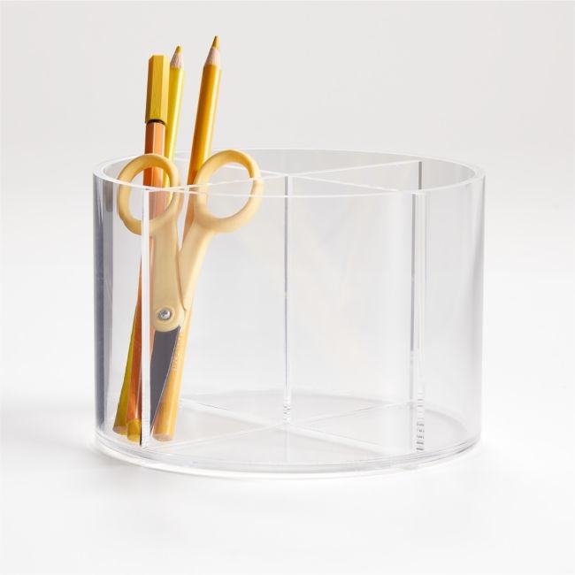 Cylinder Acrylic Kids Study Desk Organizer - Image 0