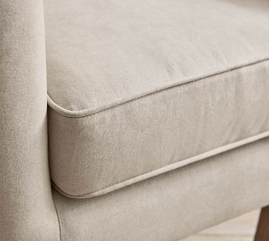 Rommel Upholstered Armchair, Polyester Wrapped Cushions, Basketweave Slub Oatmeal - Image 2