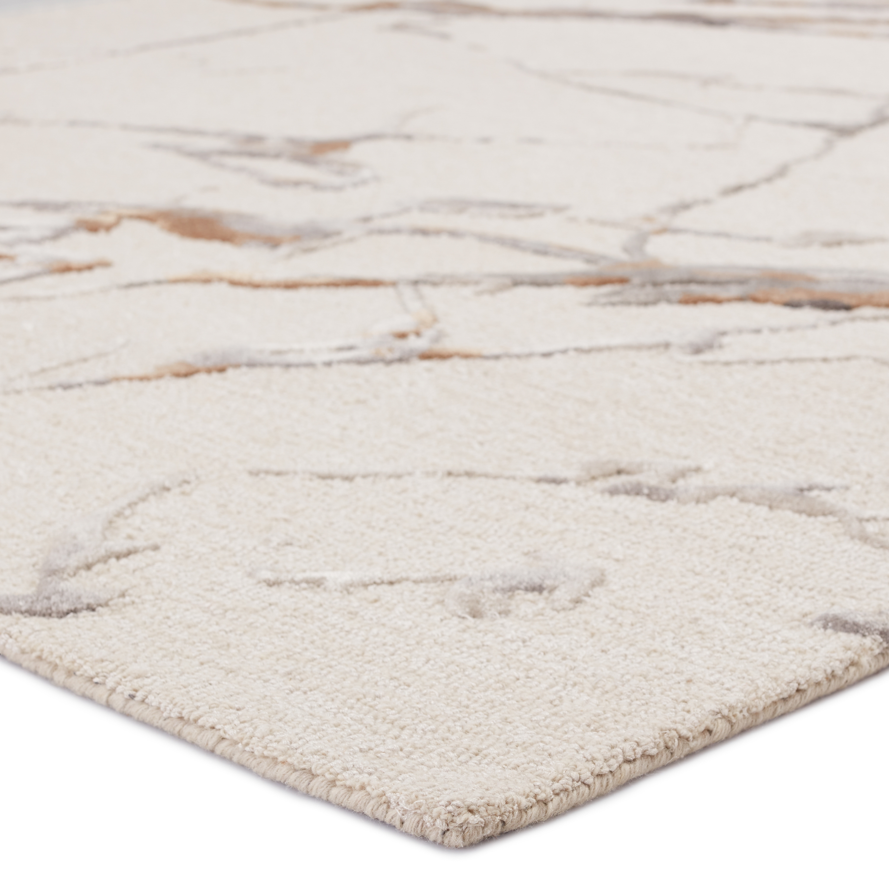 Shattered FRG01 Handmade Abstract Taupe and Bronze Area Rug (6'x9') - Image 1