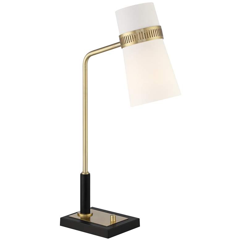 Possini Euro Cartwright 32"  Antique Brass and Black USB Desk Lamp - Image 3