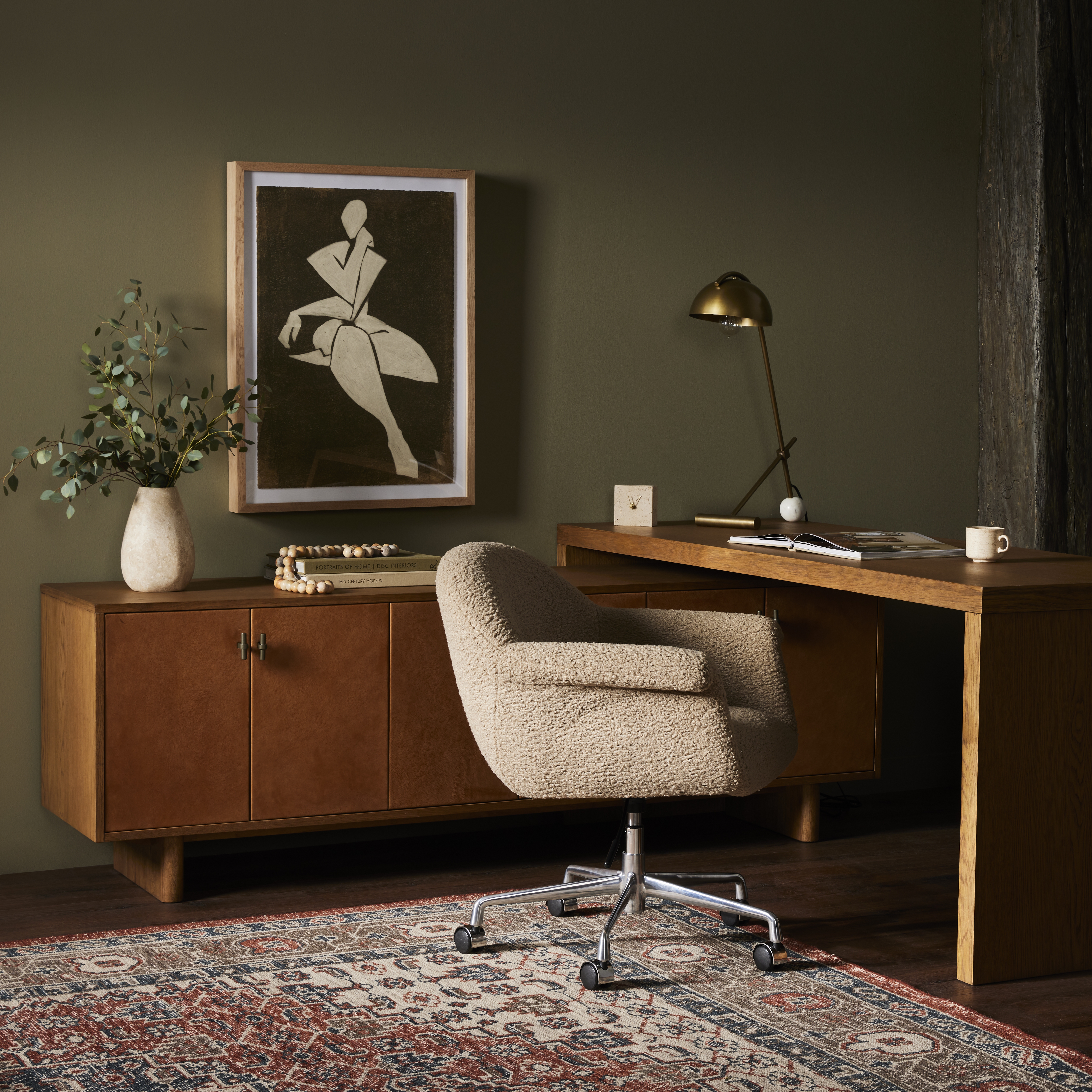 Posada L-Shaped Desk - Amber Oak Veneer - Image 1