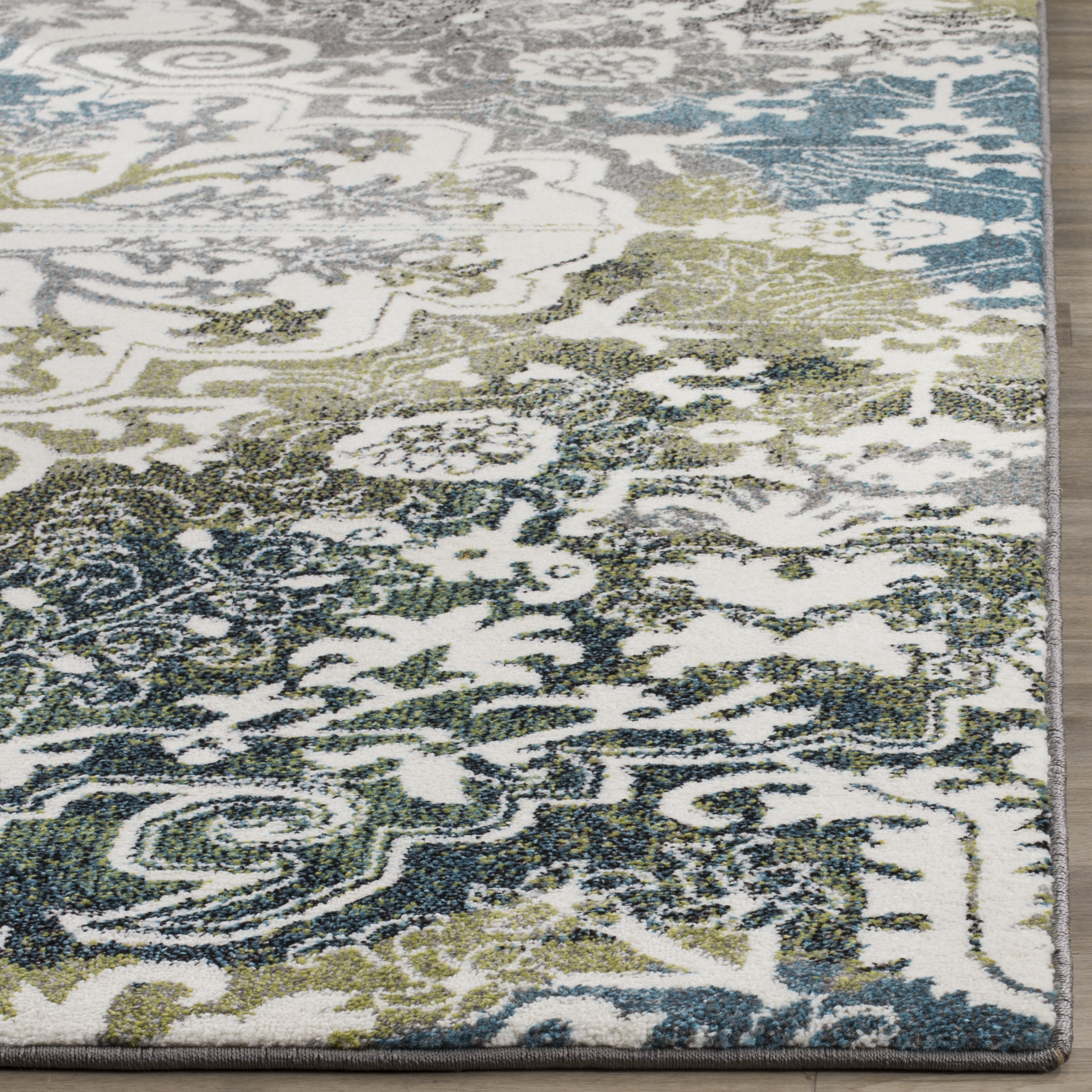 Arlo Home Woven Area Rug, WTC669B, Ivory/Peacock Blue,  2' 7" X 5' - Image 1