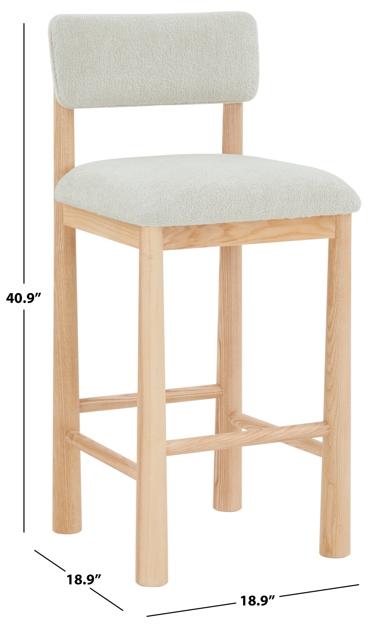 Wrenley Boucle Barstool - Taupe/Natural - Image 5