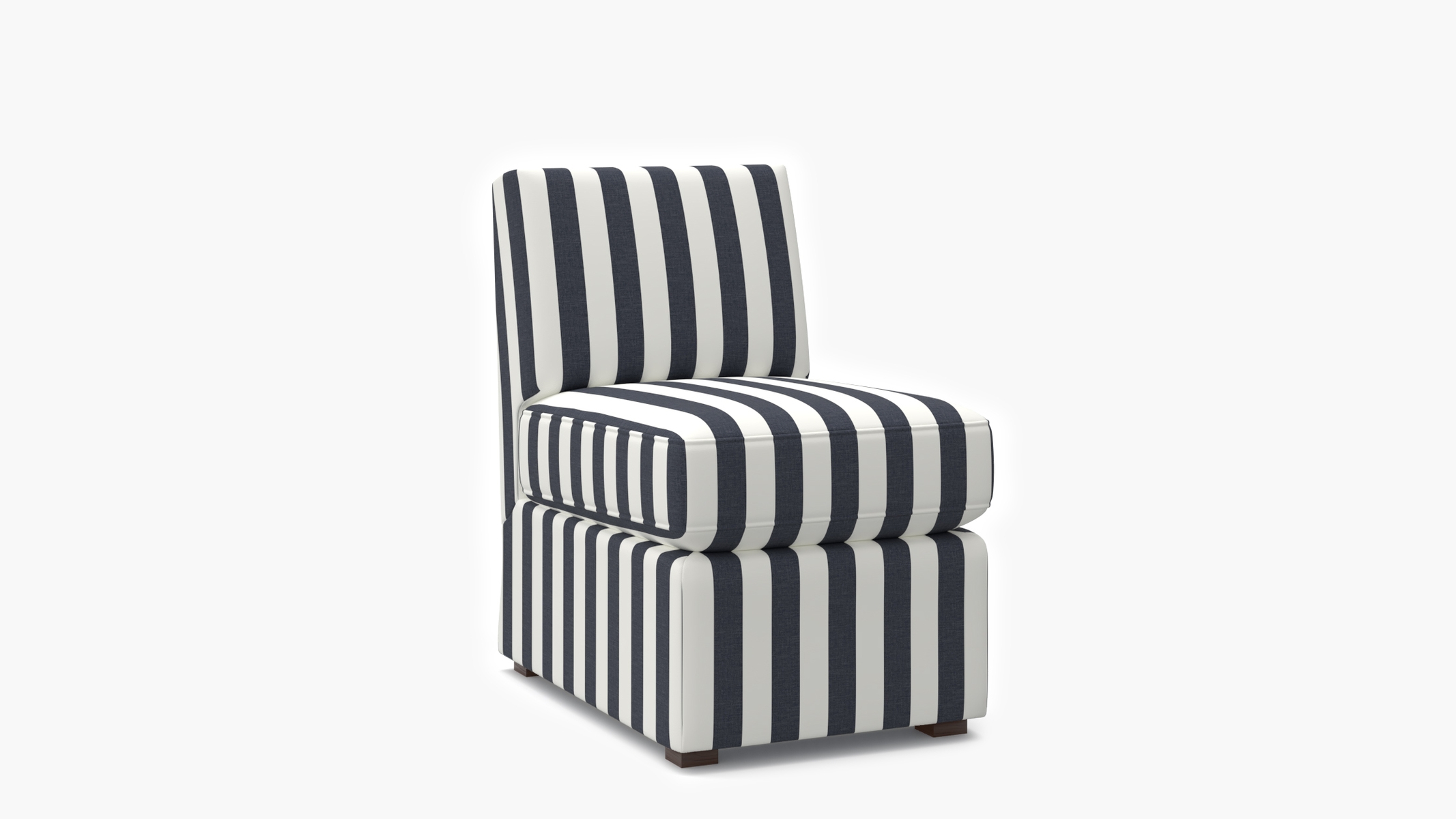Petite Slipper Chair, Navy Cabana Stripe - Image 1