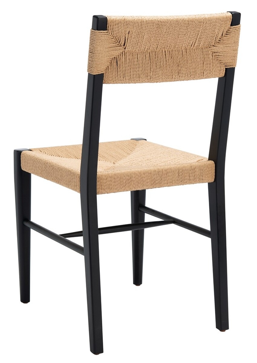 Cody Rattan Dining Chair - Black/Natural - Image 7