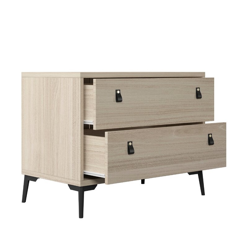 Brentwood 2-Drawer Nightstand, Tan - Image 1