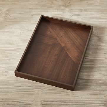 Modern Marquetry Tray, Rectangle, 16"x20", Walnut - Image 2