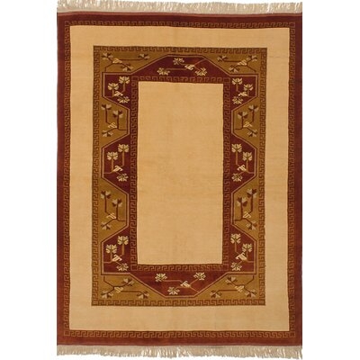 One-of-a-Kind Falmer Hand-Knotted Ivory 5'9" x 8'6" Wool Area Rug - Image 0