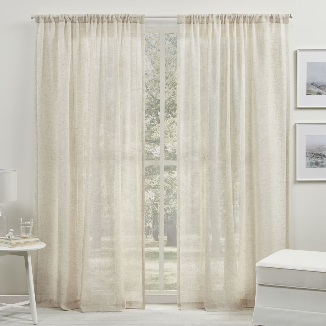 "Lauren Ralph Lauren Solid Sheer Rod Pocket Single Curtain Panel" - Image 0