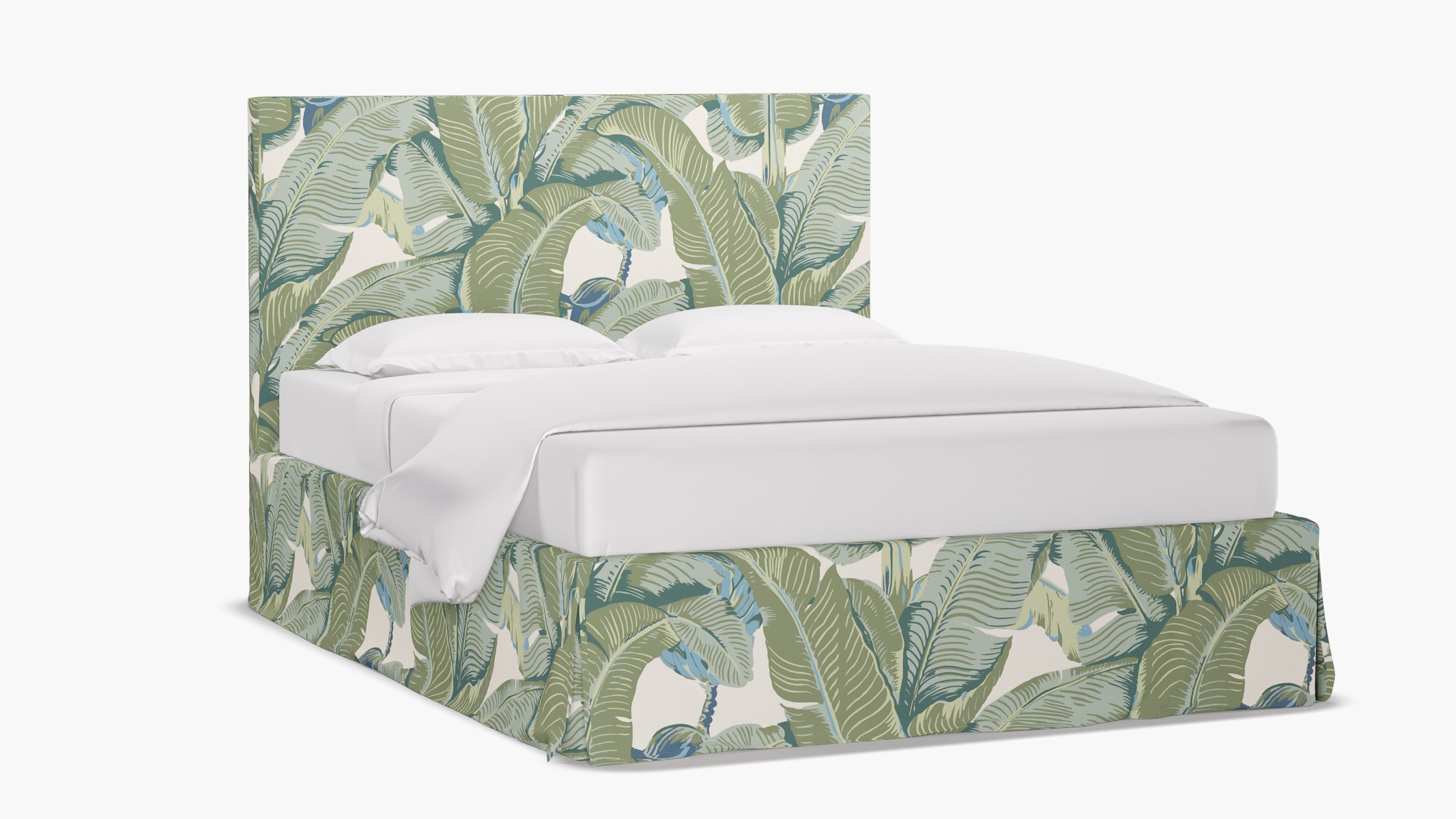 Slipcovered Bed, Pistachio Martinique®, King - Image 1
