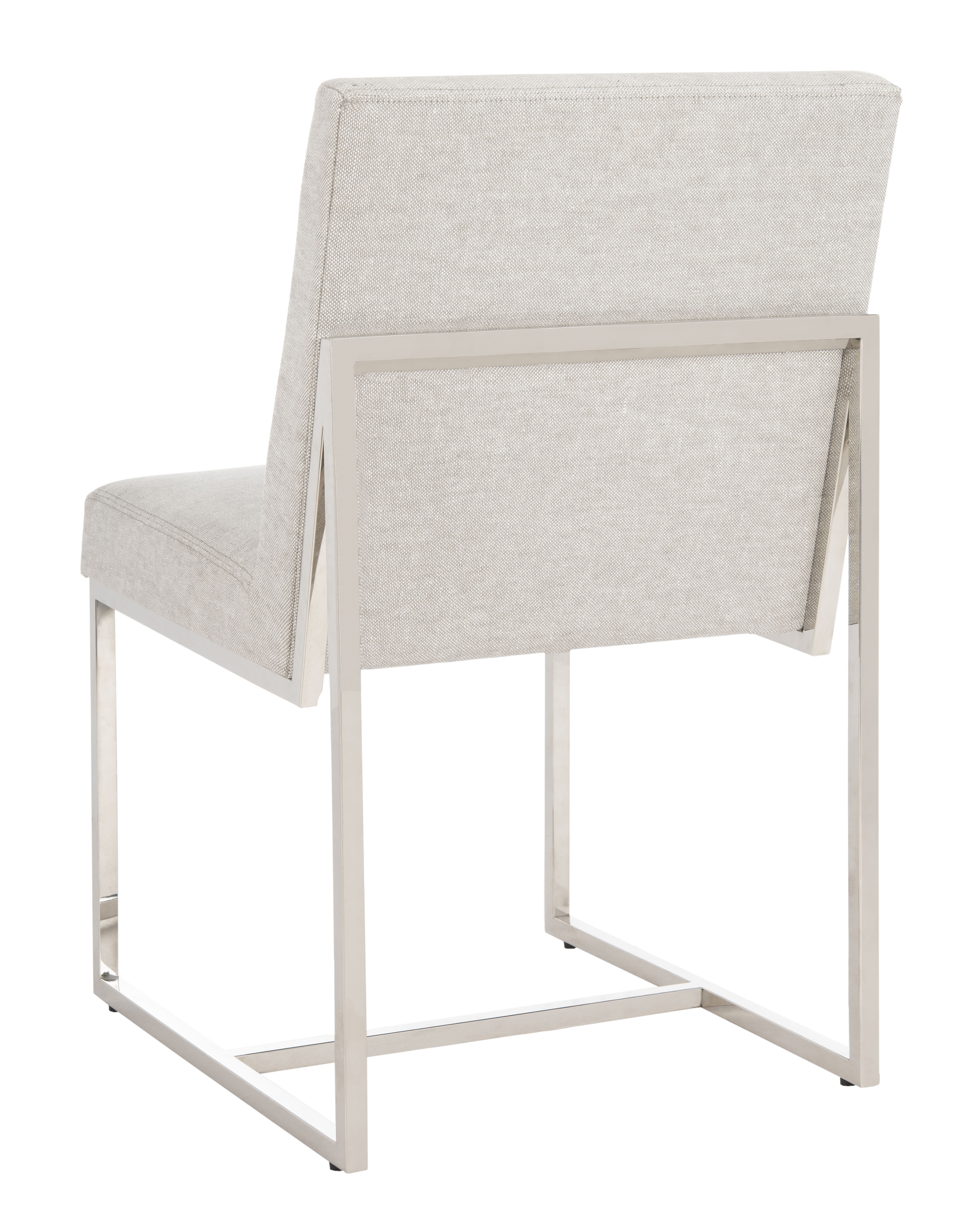 Lombardi Chrome Side Chair - Grey / White - Arlo Home - Image 4