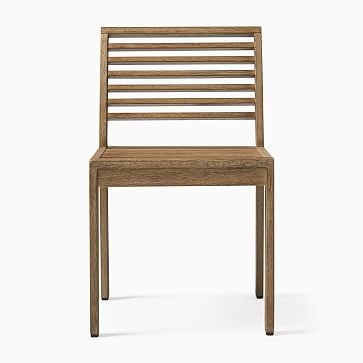 Santa Fe Slatted Dining Chair, S/2, Wood, Driftwood - Image 2