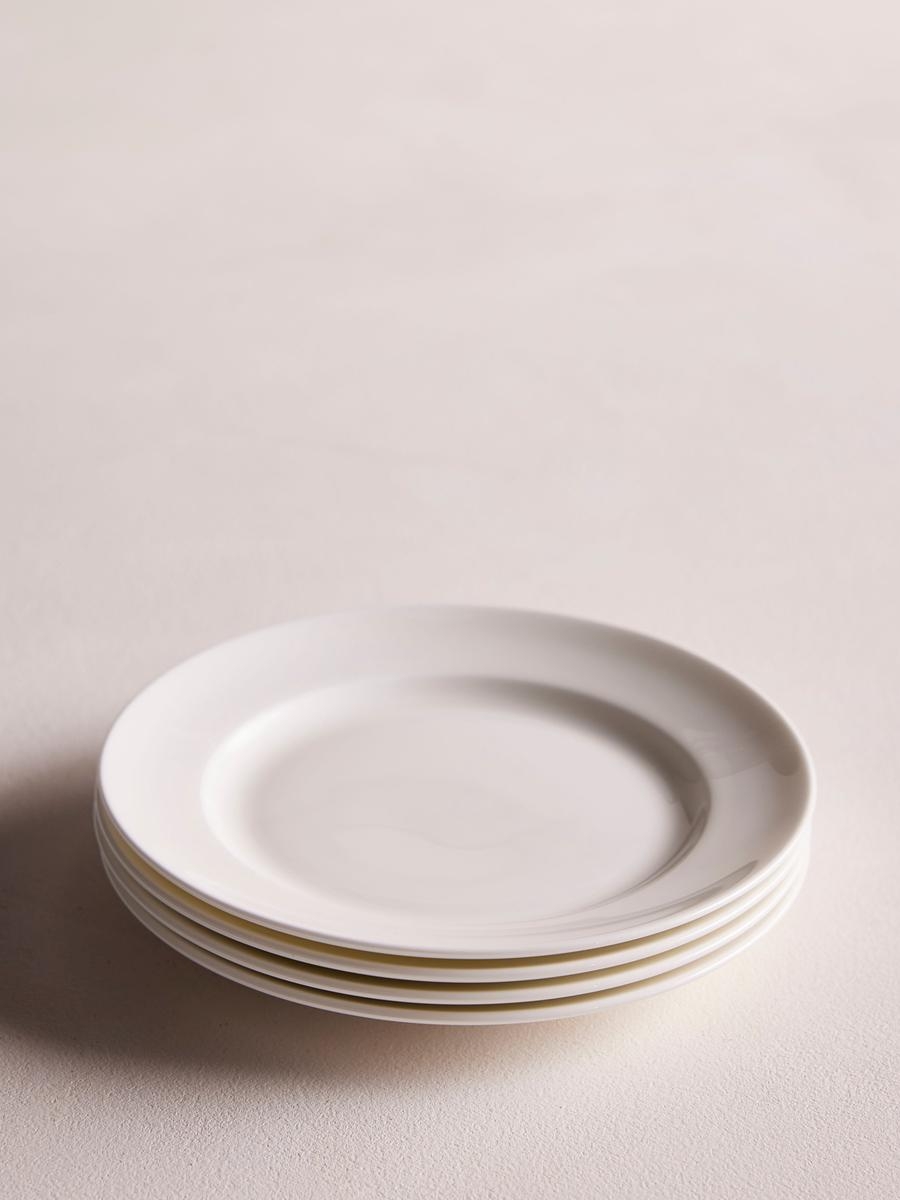 House Bread Plate, Bone China, White, Set of four - Image 0