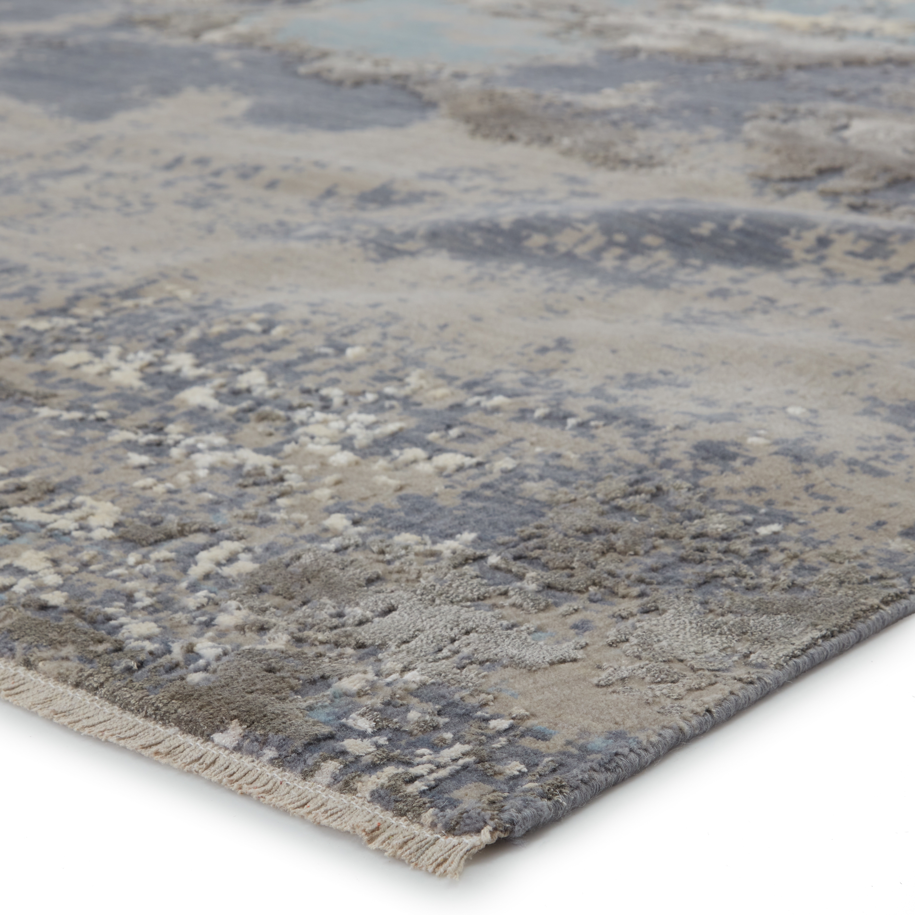 Adriatic Abstract Gray/ Light Blue Area Rug (5'3"X7'6") - Image 1