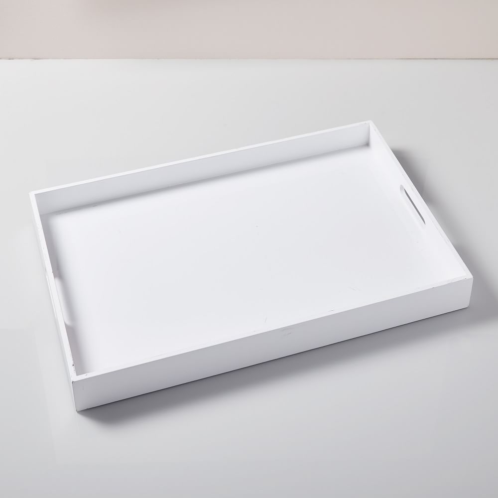 Lacquer Wood Tray 18"x28", White - Image 0