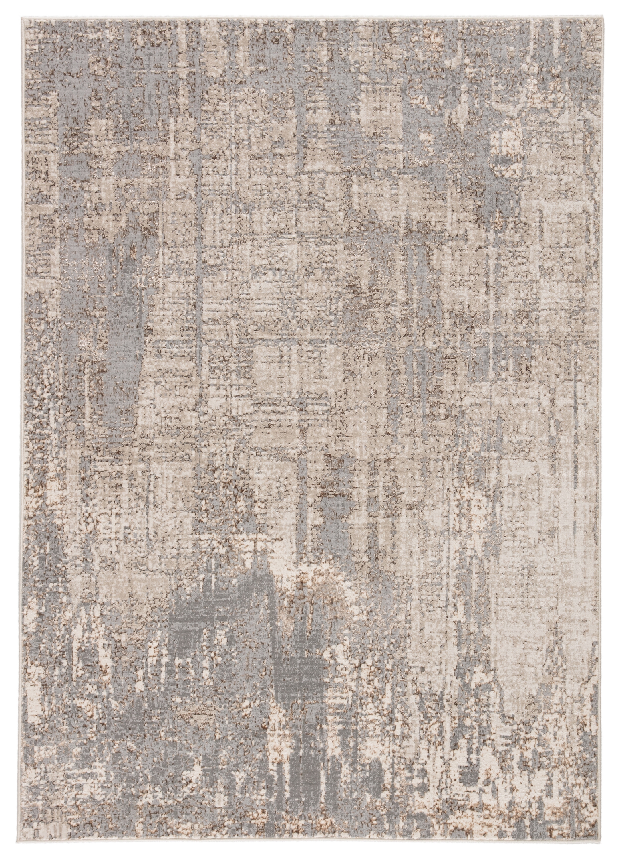 Calibra Abstract Gray/ Taupe Area Rug (6'7"X9'6") - Image 0