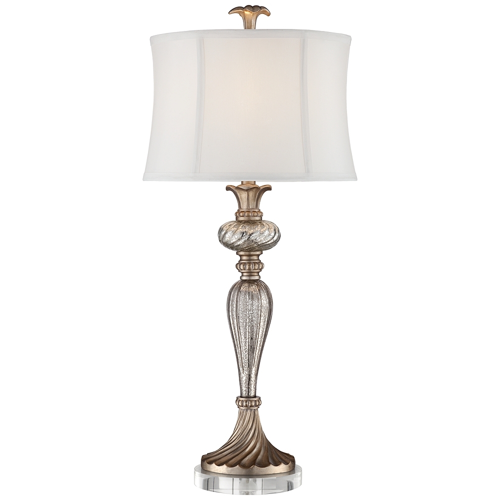 Alyson Mercury Glass Table Lamp With 7" Wide Round Riser - Image 0