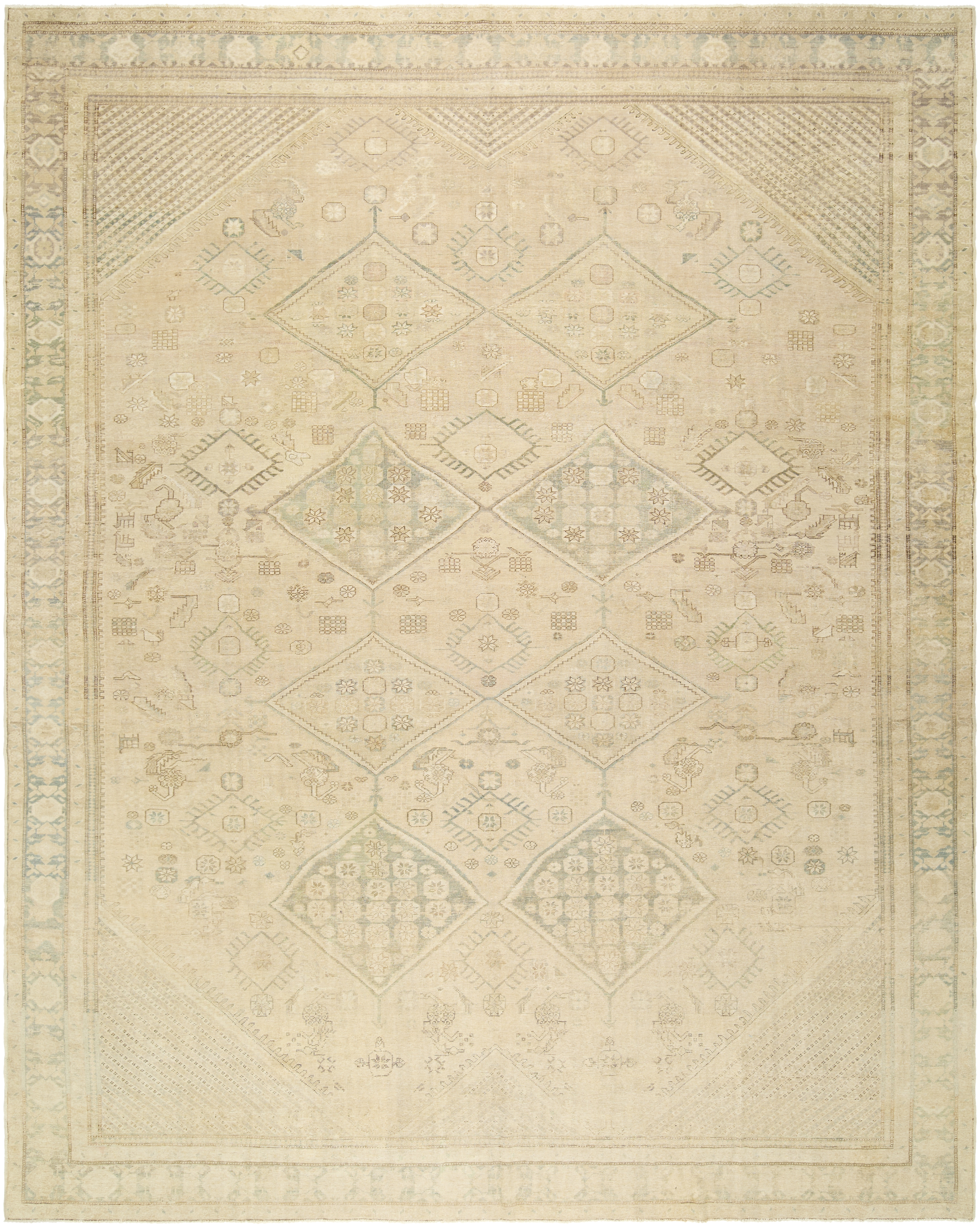 Antique One of a Kind  Indoor 11'4" x 14'4" Handmade Rug - Image 0