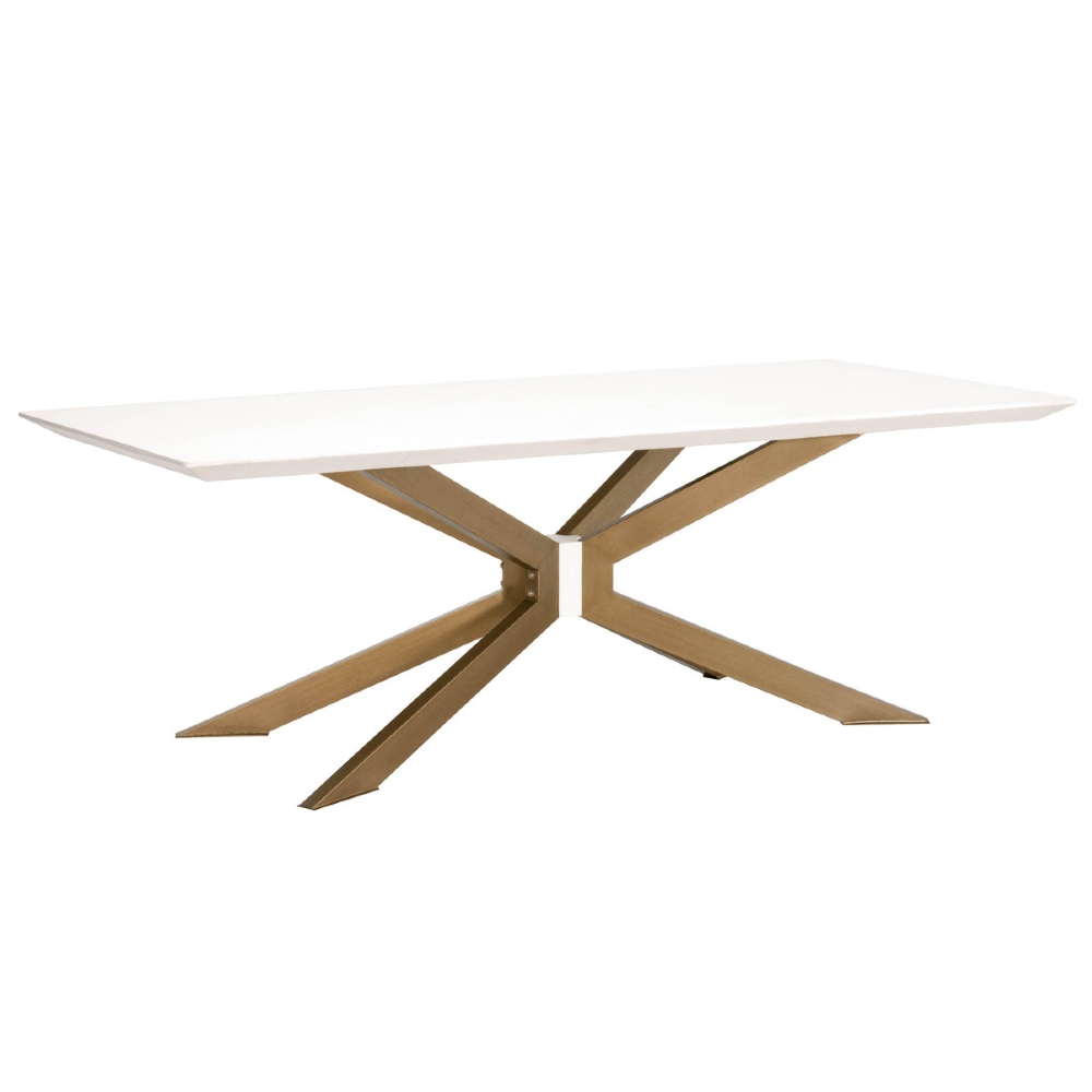 Scarlett Industrial Loft White Concrete Rectangle Dining Table - Image 1