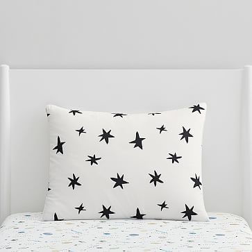 Scandi Starburst Comforter Standard Sham, Black, WE Kids - Image 1