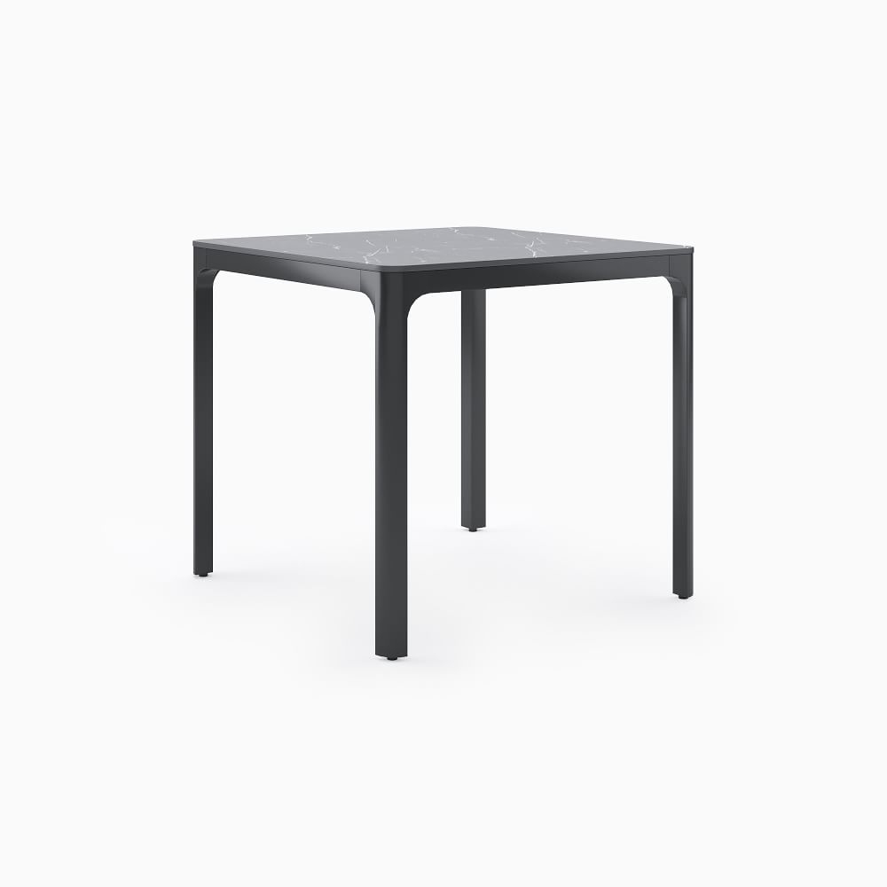 WE Gable 32x32 Table, Black Porcelain Top, Black Base, 4 Leg - Image 0