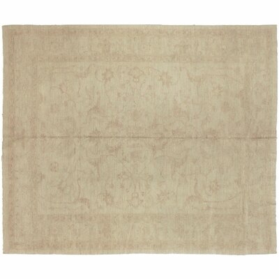 One-of-a-Kind Hand-Knotted Ivory 8'1" x 9'7" Wool Area Rug - Image 0