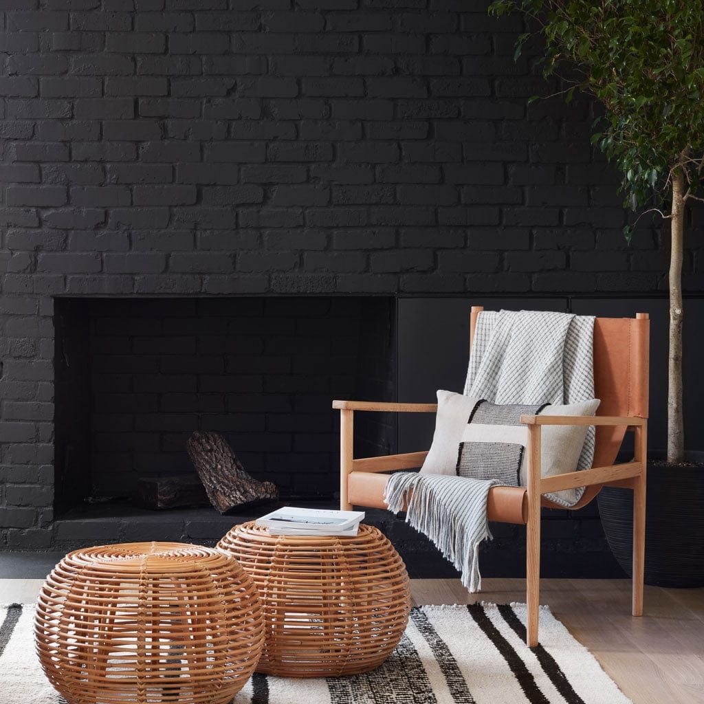 The Citizenry Mahi Lumbar Pillow | 12" x 20" | Black - Image 3