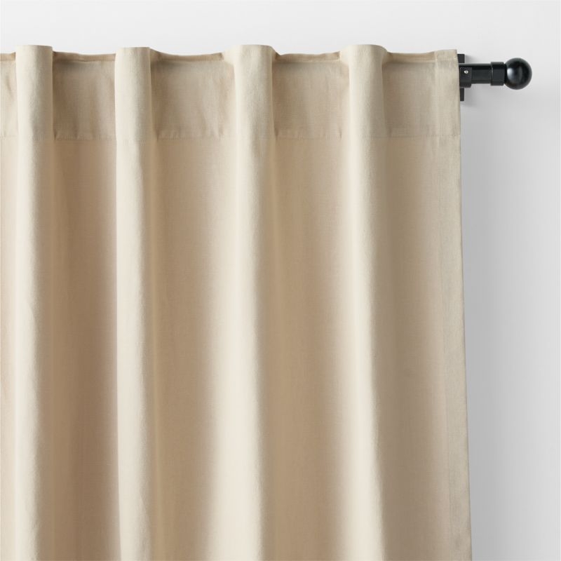 Organic Cotton Natural Taupe Window Curtain Panel 52"x84" - Image 3