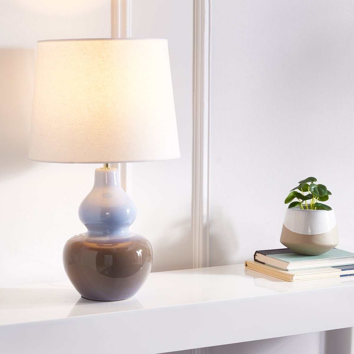 Oriel 22" Table Lamp - Light Blue/Taupe - Safavieh - Image 4