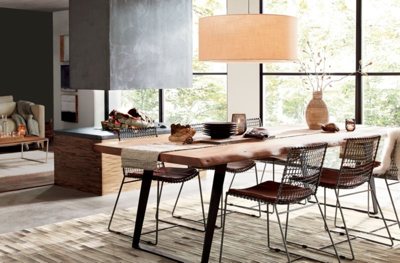 Tig Metal Dining Chair with Black Leather Cushion - Image 7