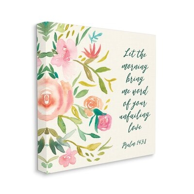 Psalm 143:8 Proverbs Charming Pink Florals - Image 0
