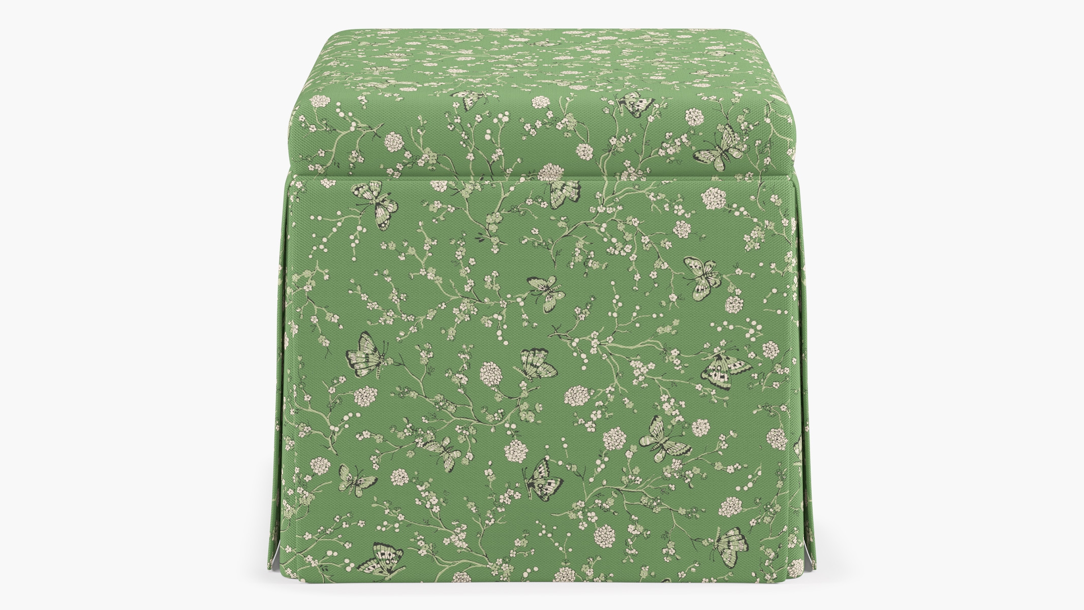 Skirted Storage Ottoman, Kelly Mariposa - Image 0