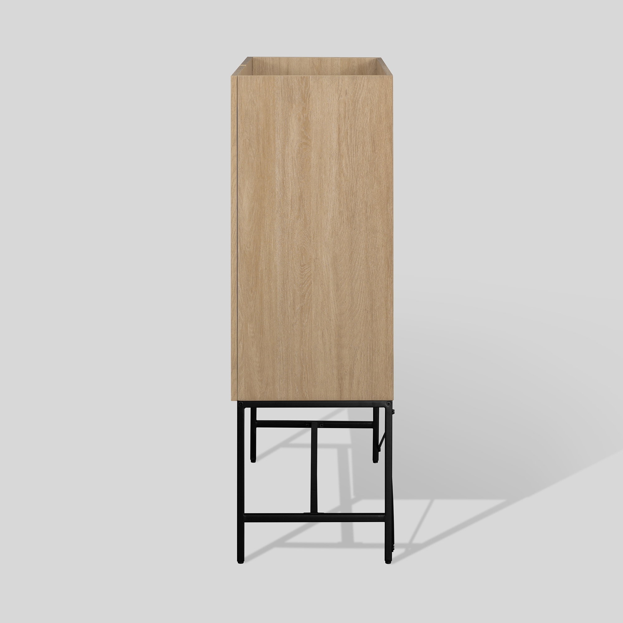 Contemporary 2-Door Accent Cabinet with Inset Top - Coastal Oak - Image 5