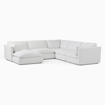 Hampton 6-Piece L-Shape Chair Sectional Native Linen White CS - Image 1