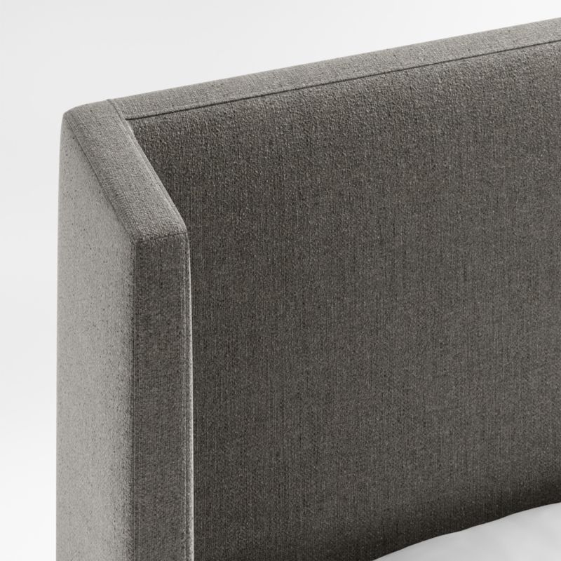 Arden 52" Dark Grey Upholstered King Headboard with Batten White Oak Bed Base - Image 1