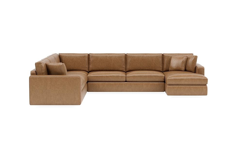 James Leather 4-Piece 5-Seat Corner Chaise Sectional Right - Image 0