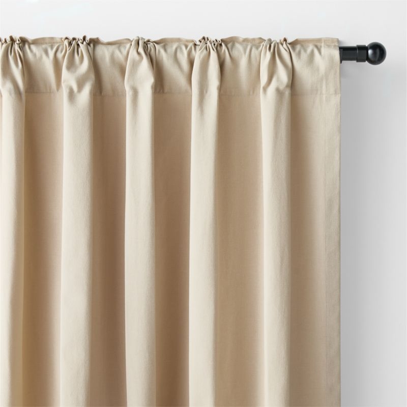 Organic Cotton Natural Taupe Window Curtain Panel 52"x84" - Image 4