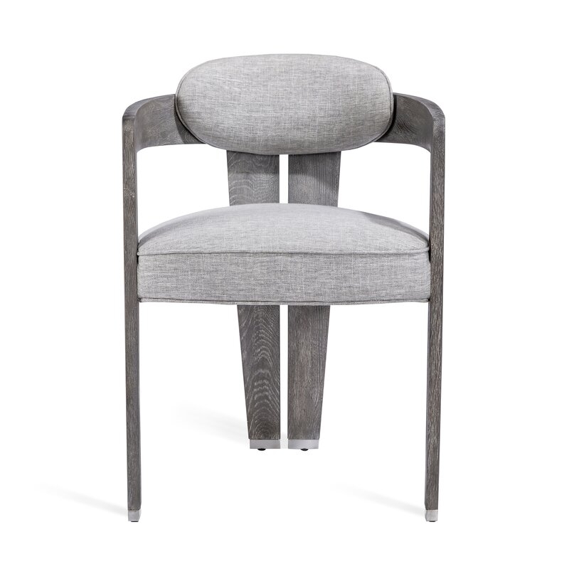 Interlude Mary Upholstered Dining Chair Frame Color: Heathered Gray - Image 0