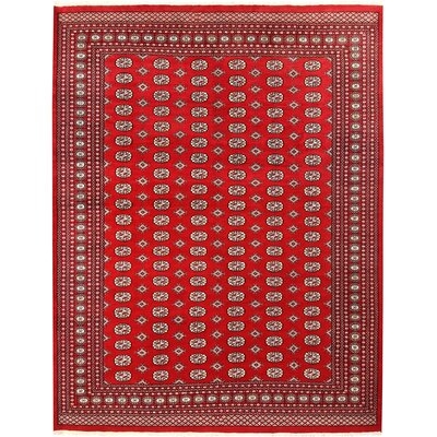 One-of-a-Kind David-Junior Hand-Knotted New Age Bokhara Firebrick 9'4" x 12'1" Wool Area Rug - Image 0