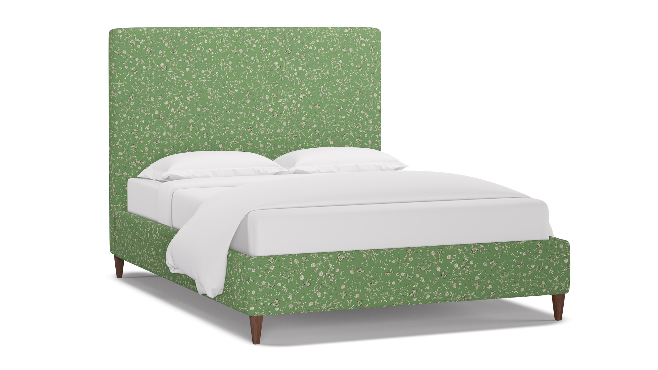 Classic Bed, Kelly Mariposa, Walnut Square Tapered Leg, Full - Image 1