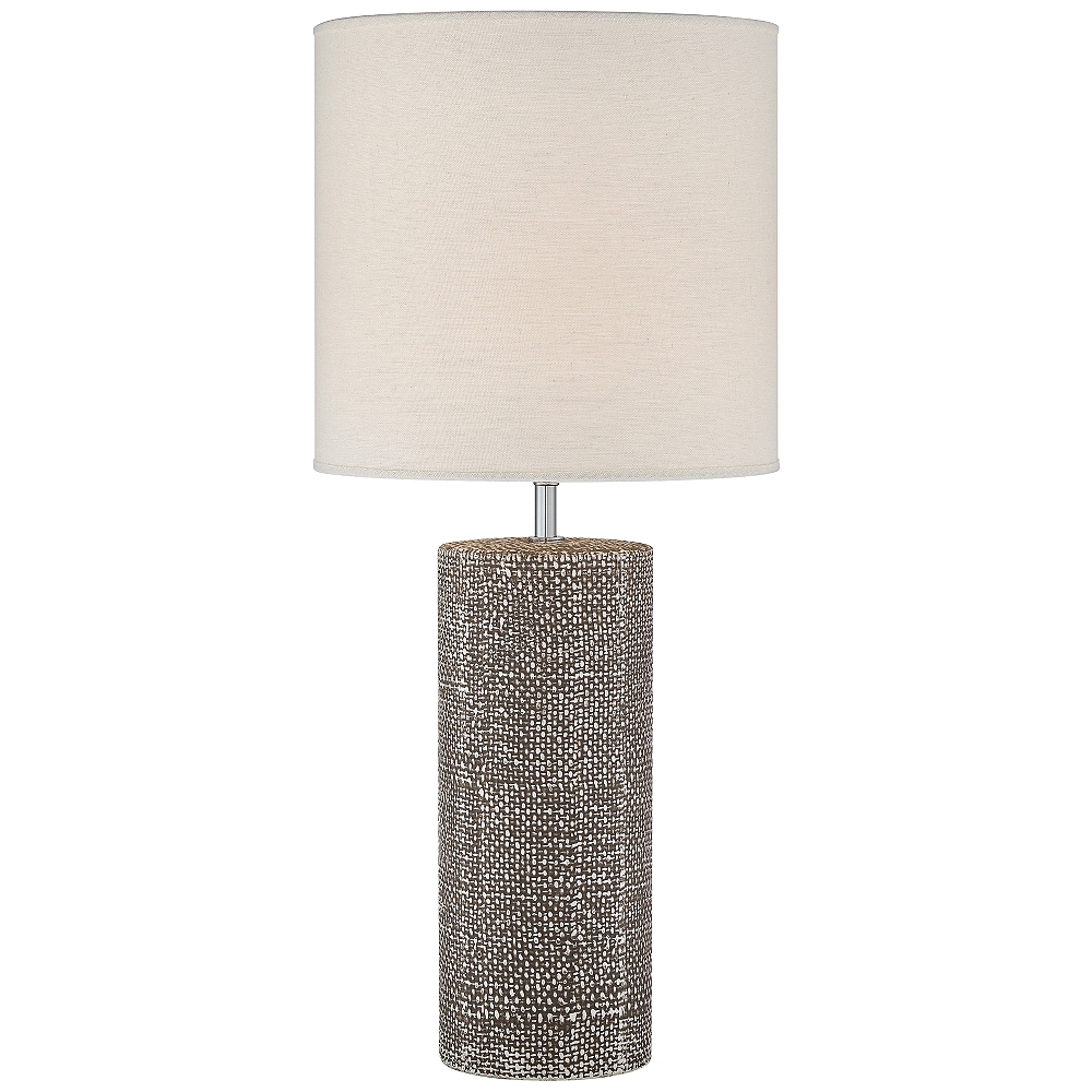 Lite Source Dustin Dark Brown Ceramic Column Table Lamp - Style # 87K46 - Image 0