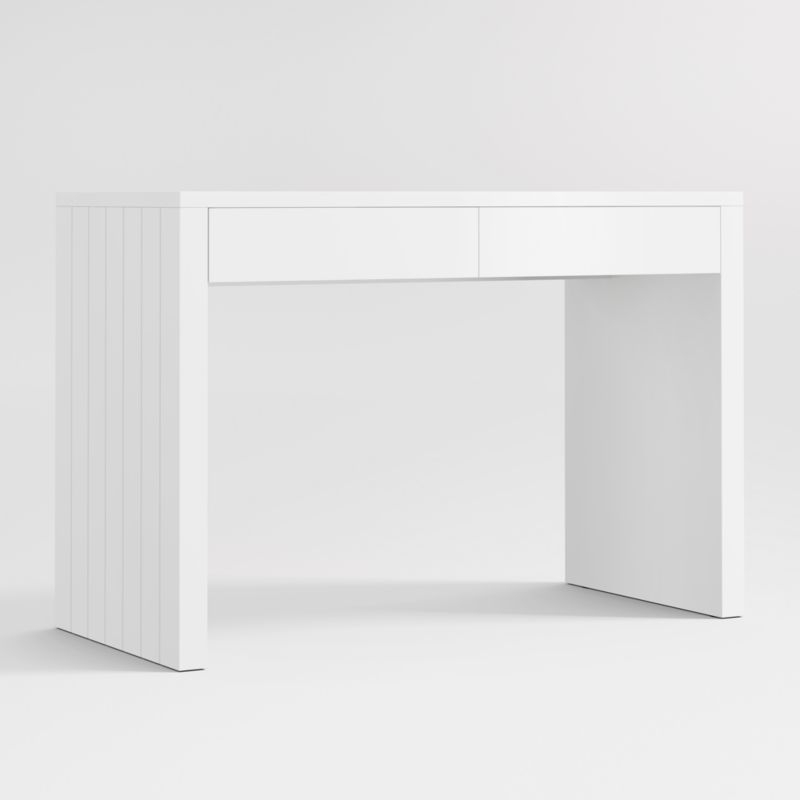 Finn White Wood 2-Drawer Kids Desk - Image 1