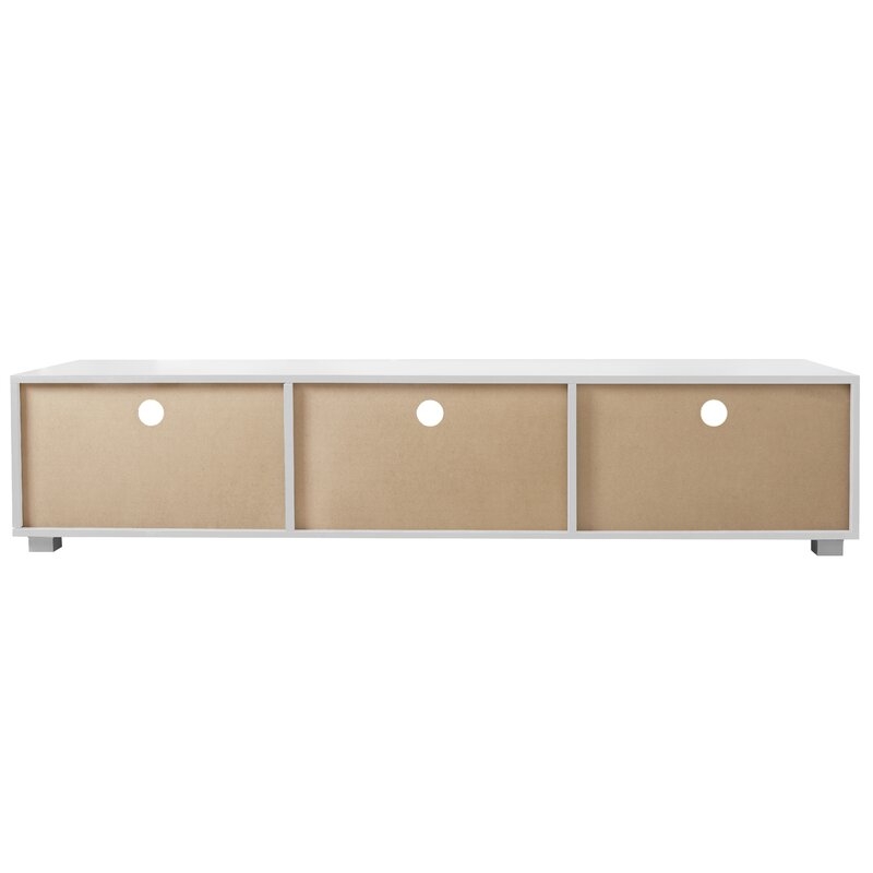 TV Stand with 2 Storage Cabinets, White - Image 9