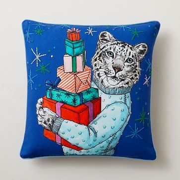Dapper Snow Leopard Pillow Cover, 20"x20", Multi - Image 0