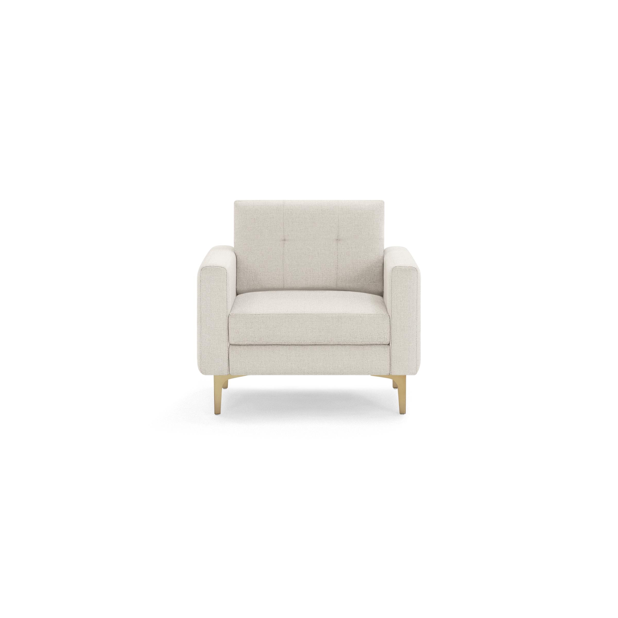 Nomad Armchair in Ivory, Brass Legs - Image 0