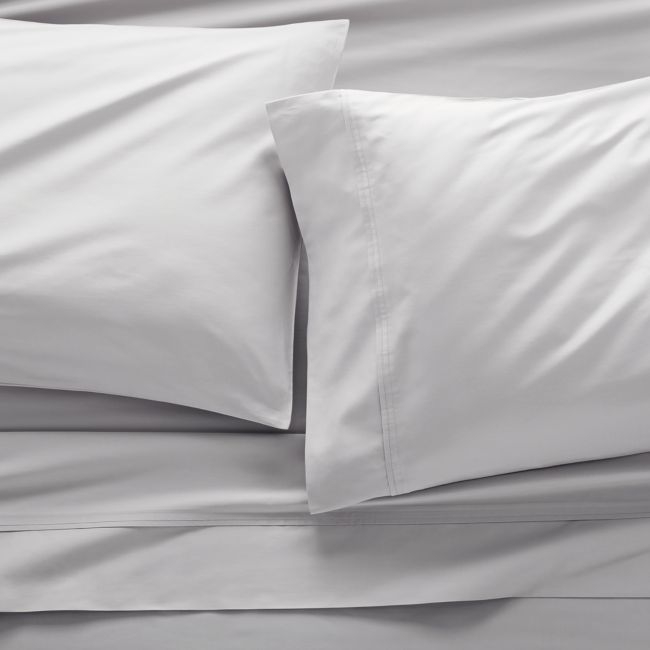 Favorite Organic Cotton Sateen Dove Grey Full Bed Sheet Set - Image 0