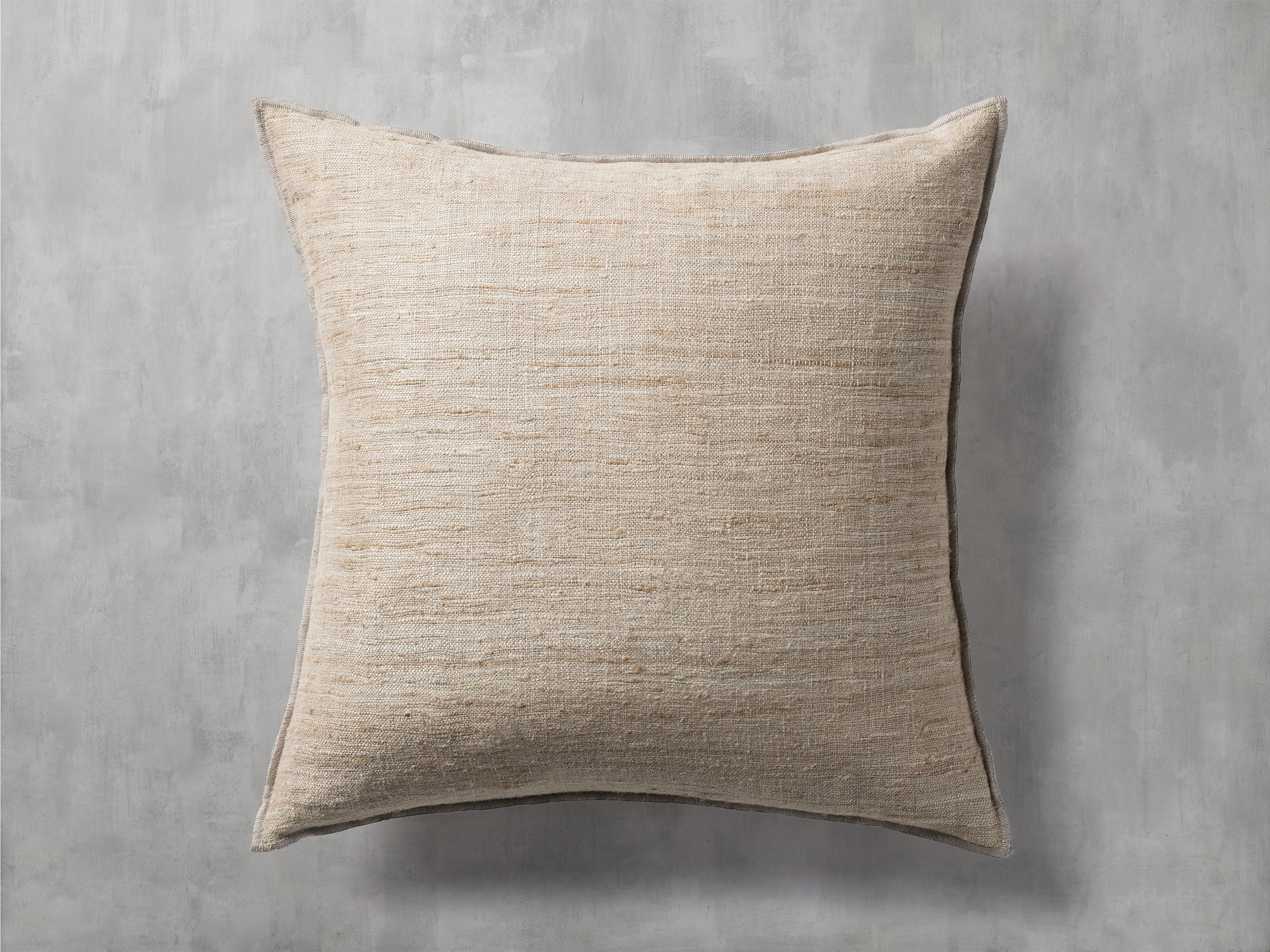 Raw Silk 20" X Pillow Cover in Brown  Flax  - Image 0