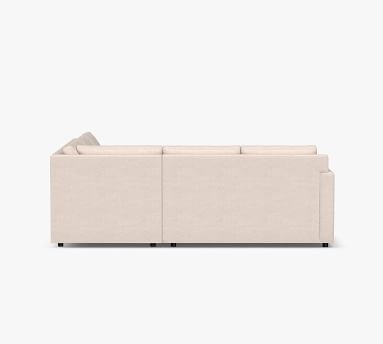 Sanford Square Arm Upholstered 3-Piece L-Shaped Corner Sectional, Polyester Wrapped Cushions, PRF Everydayvelvet(TM) Smoke - Image 4