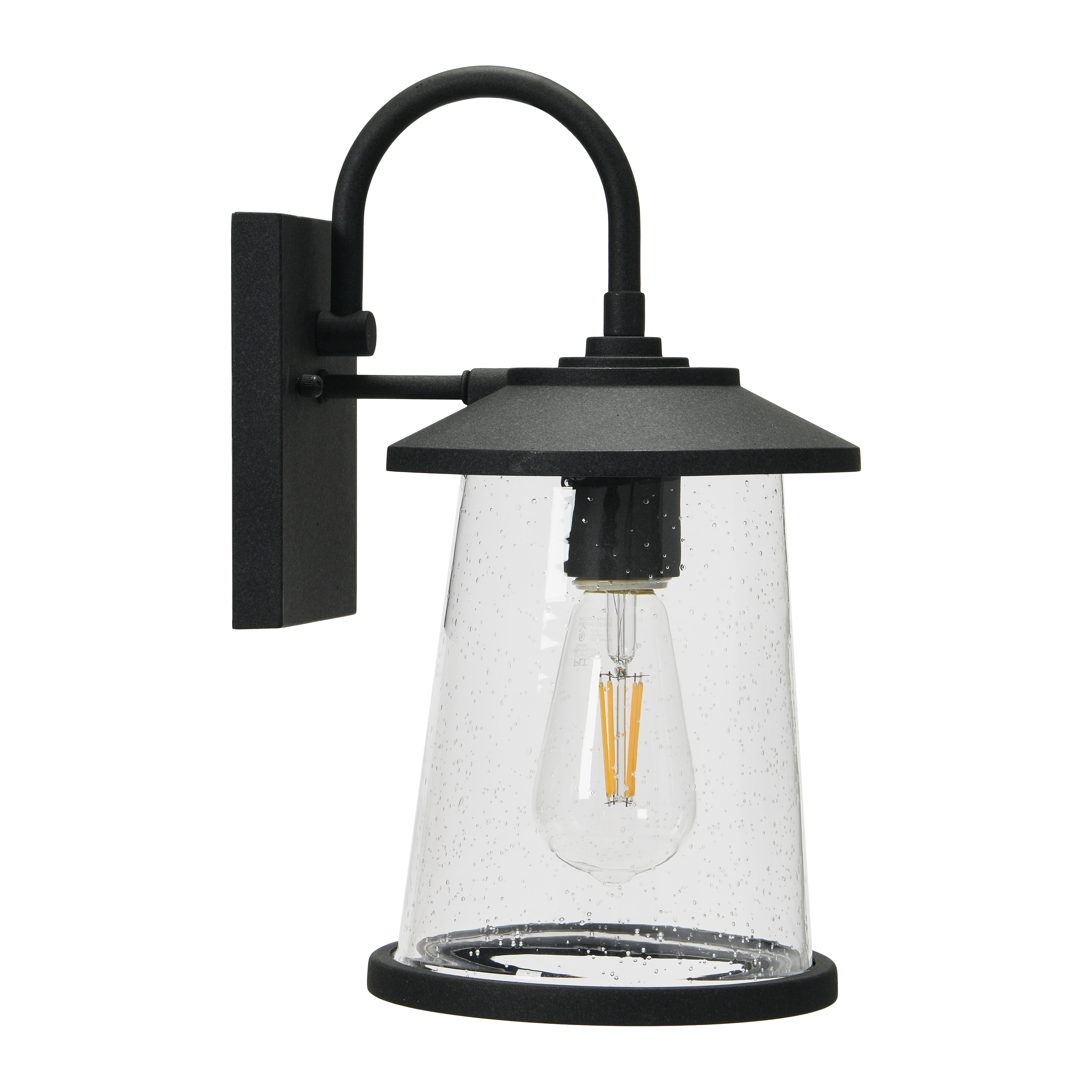 Metal and Glass Outdoor Light, Distressed Zinc - Image 0