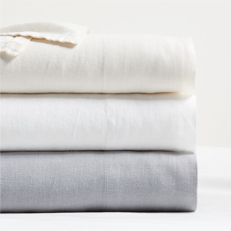 Grey Natural Hemp Fiber Queen Sheet Set - Image 2